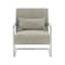Armen Living Skyline Modern Accent Chair In Gray Linen and Steel Legs LCSKCHGR - alternate 6